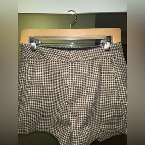 Tweed Brown Checkered Women Shorts